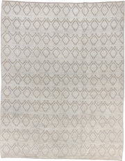 10' x 13' one-of-a-kind handmade vintage Tulu oversize rug. Color palette: ivory, taupe, beige, cream, gray