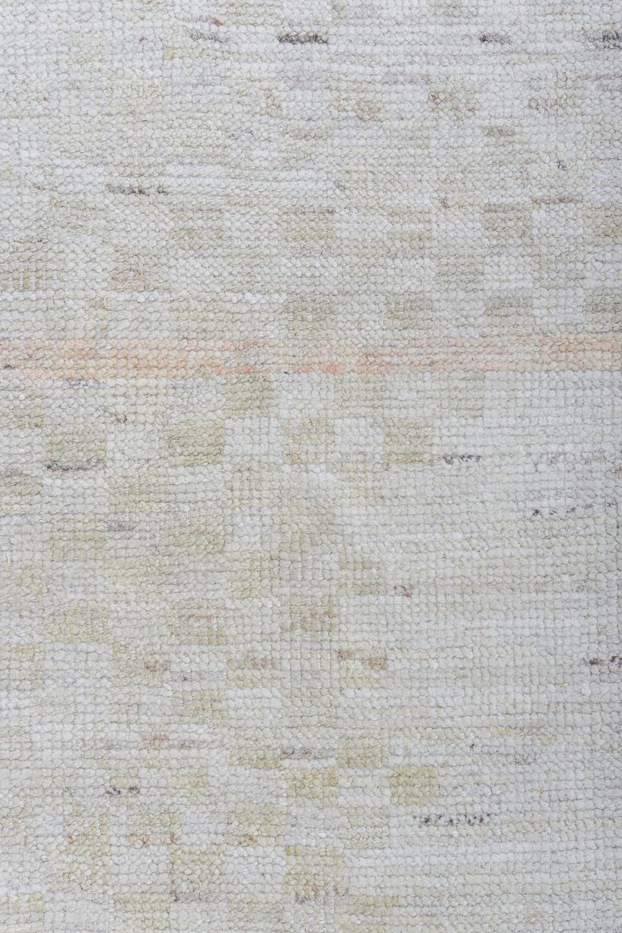 9' x 12' one-of-a-kind handmade vintage Tulu large size rug. Color palette: ivory, cream, pale blue, peach, beige, sand