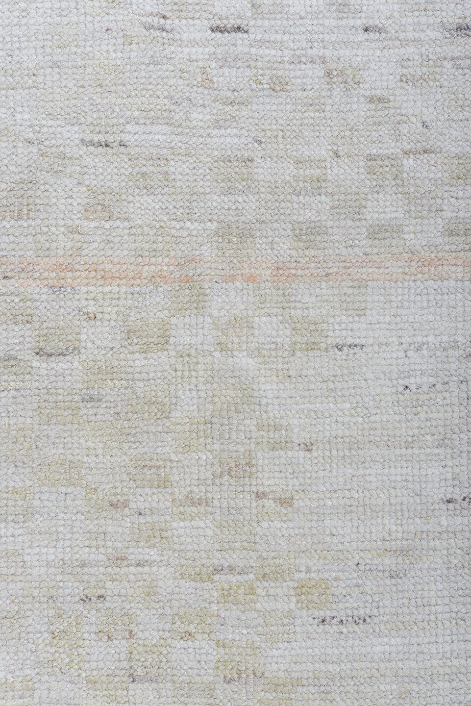9' x 12' one-of-a-kind handmade vintage Tulu large size rug. Color palette: ivory, cream, pale blue, peach, beige, sand