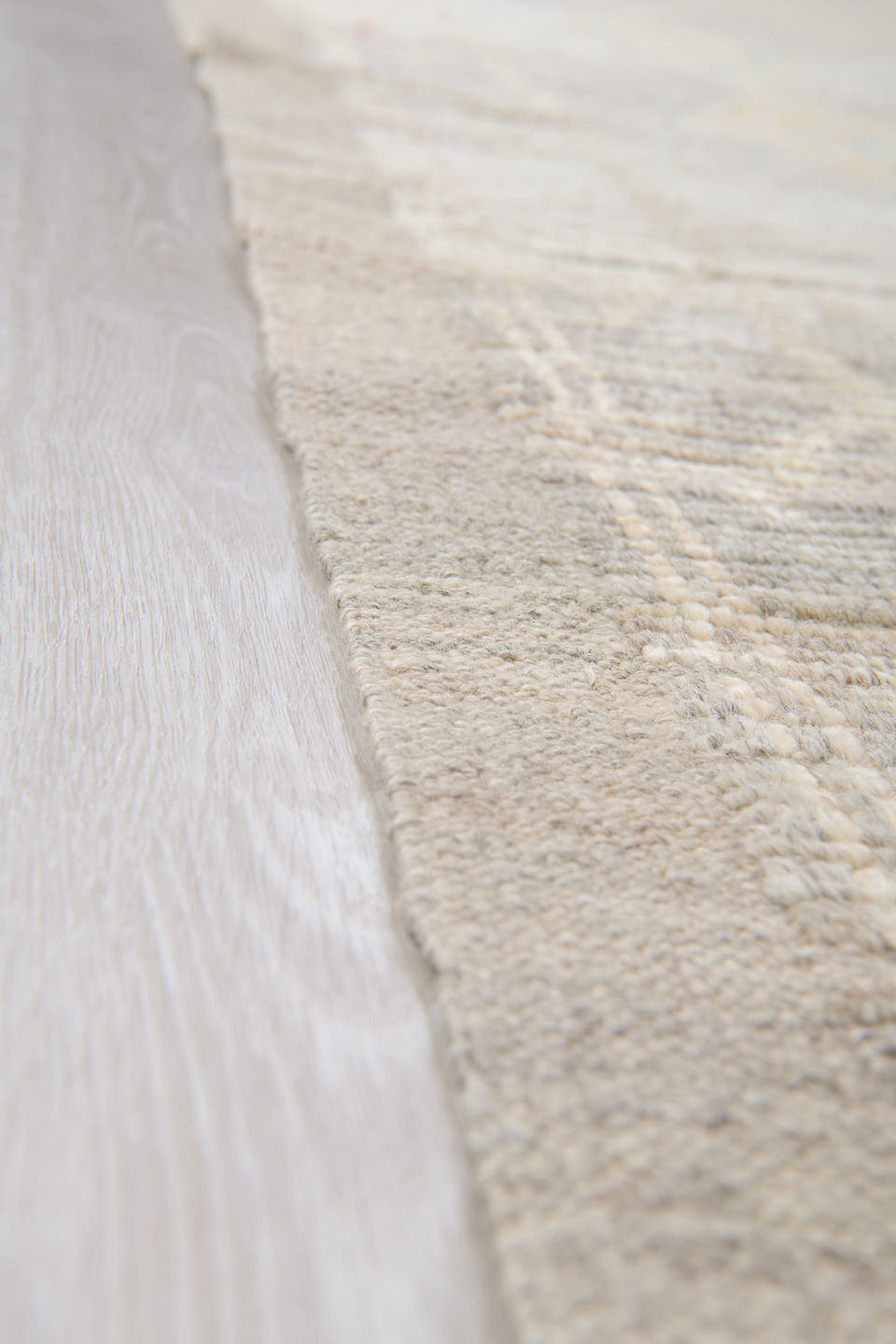 10' x 14' one-of-a-kind handmade vintage Tulu large size rug. Color palette: ivory, taupe, cream, pale aqua, gold, blush