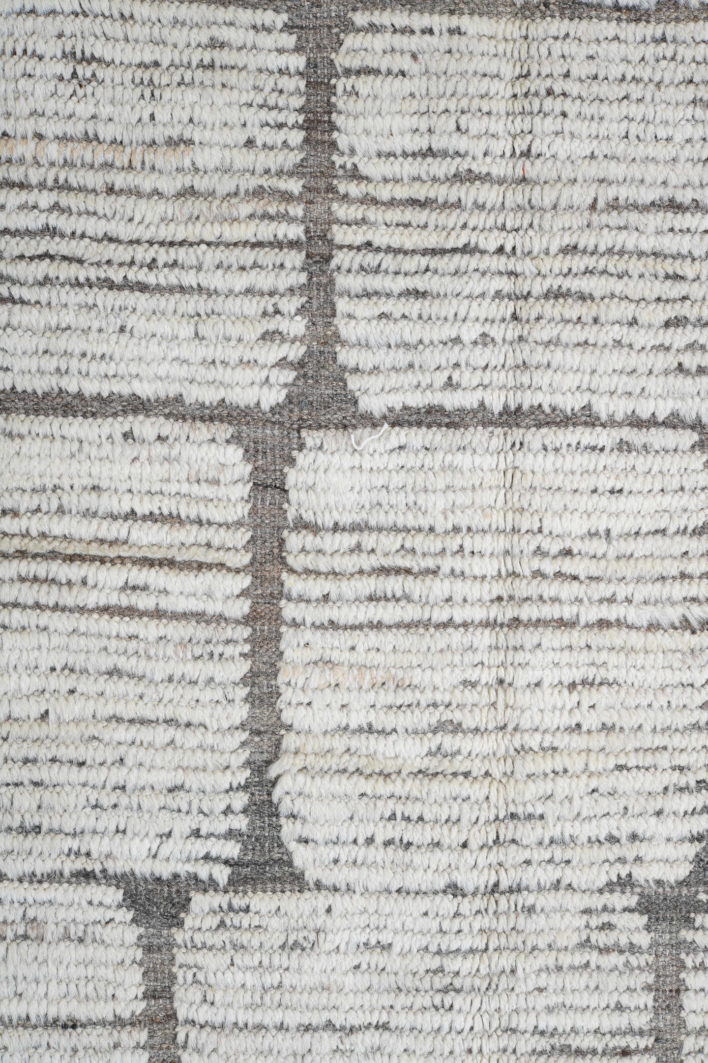 16' x 20' one-of-a-kind handmade vintage Tulu oversize rug. Color palette: ivory, taupe, gray, cream, beige