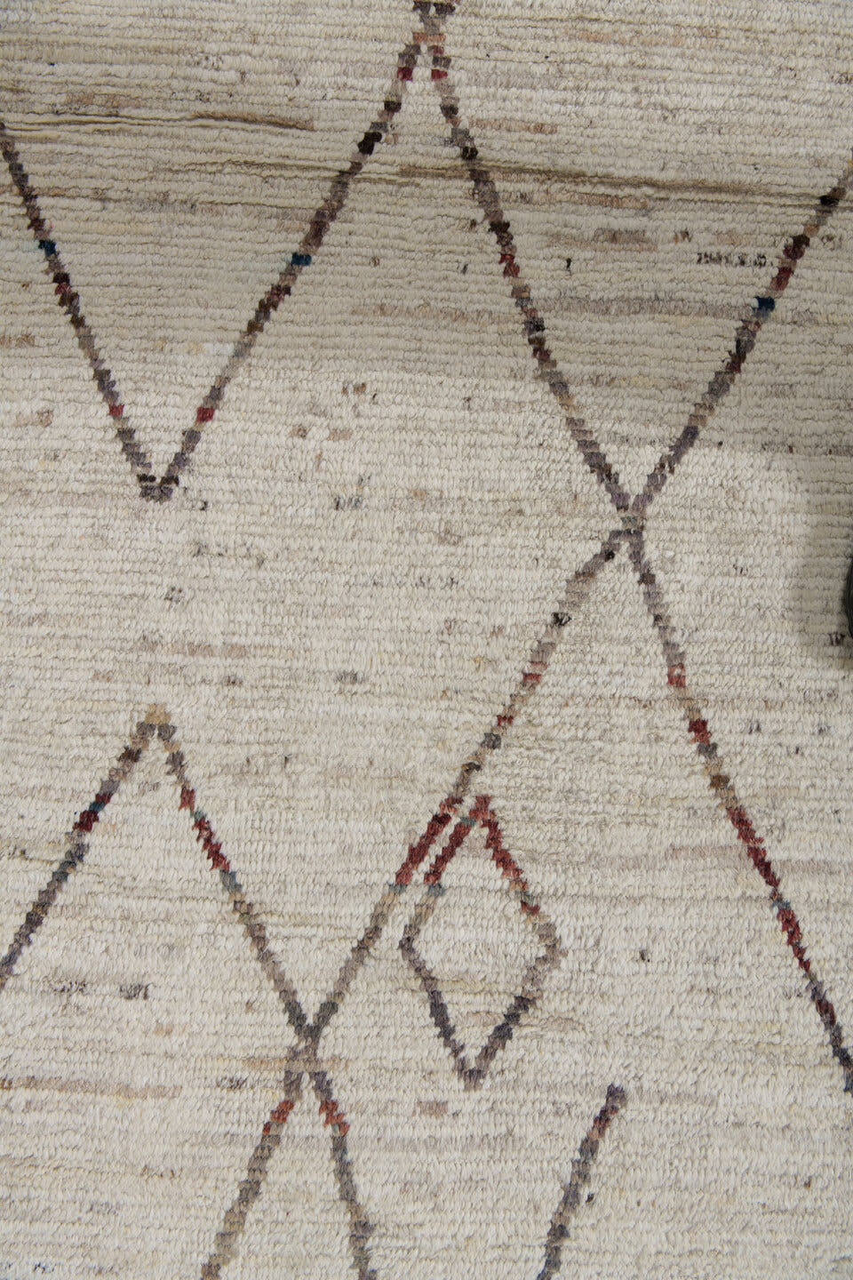 10' x 14' one-of-a-kind handmade vintage Tulu large size rug. Color palette: ivory, charcoal, taupe, brown, camel, gray