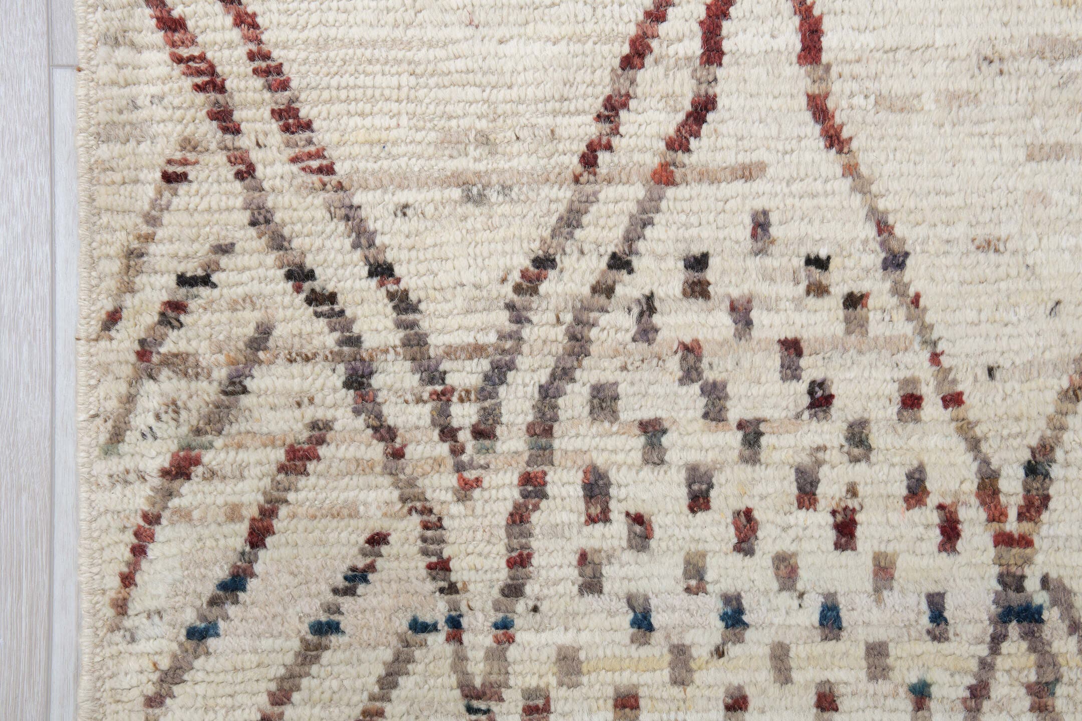 10' x 14' one-of-a-kind handmade vintage Tulu large size rug. Color palette: ivory, charcoal, taupe, brown, camel, gray