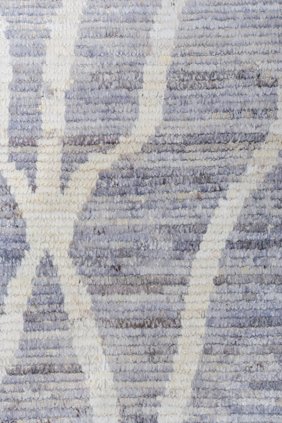8' x 9' one-of-a-kind handmade vintage Tulu rug. Color palette: gray, ivory, slate, taupe, silver, beige