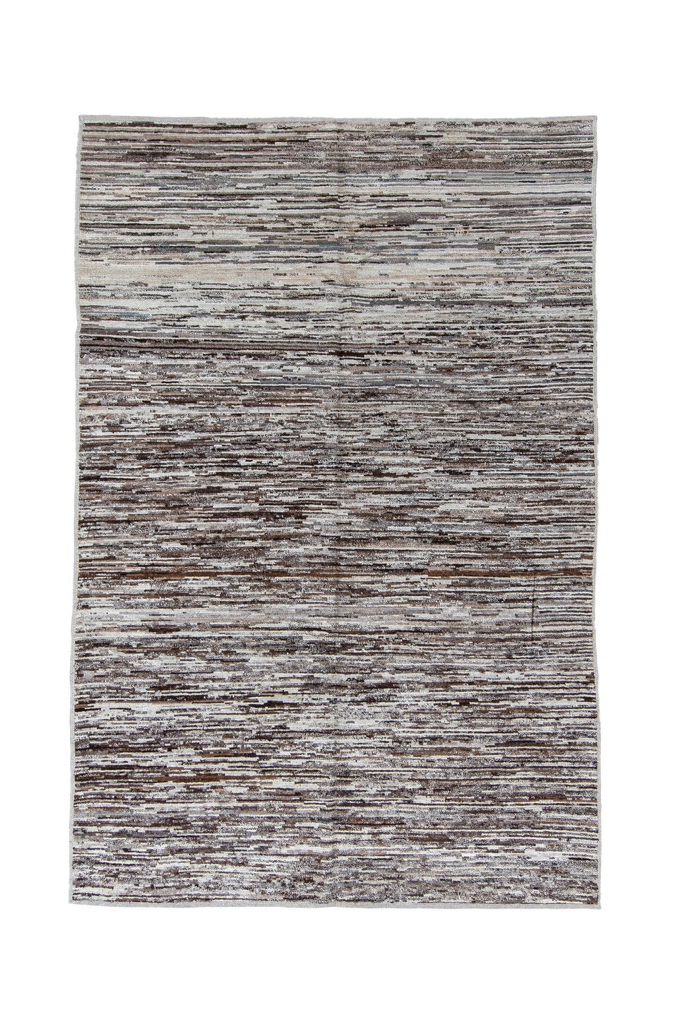 6' x 9' one-of-a-kind handmade vintage Tulu medium size rug. Color palette: black, blue, brown, dim gray, gainsboro, gray