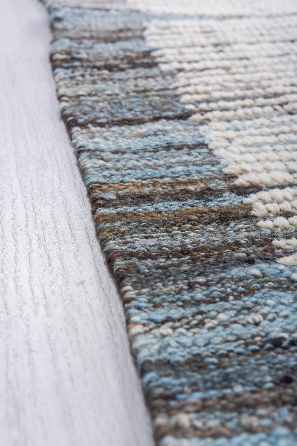 10' x 13' one-of-a-kind handmade vintage Tulu large size rug. Color palette: black, blue, dark gray, dim gray, gainsboro