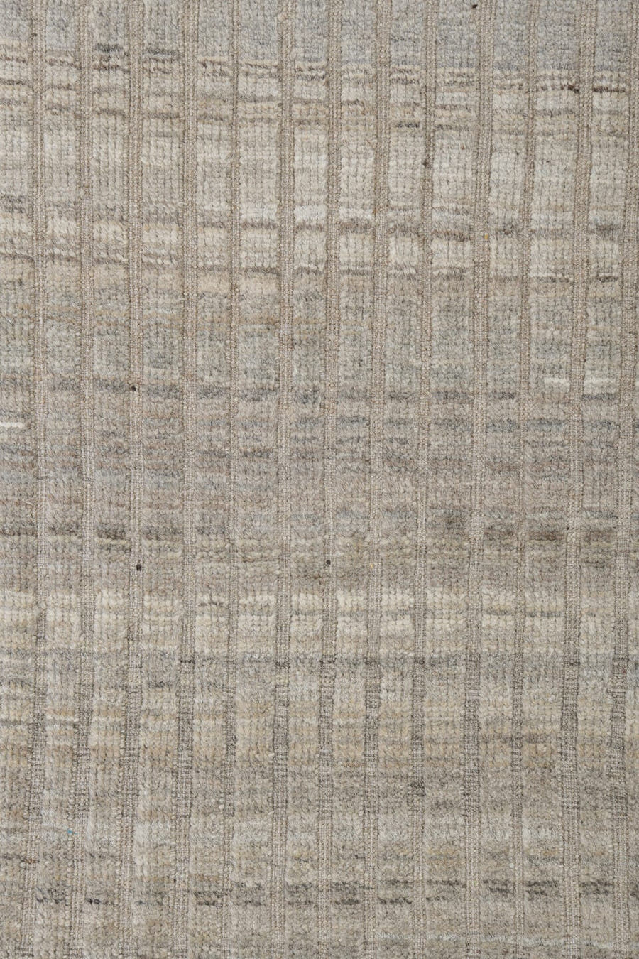 9' x 12' one-of-a-kind handmade vintage Tulu large size rug. Color palette: ivory, taupe, light gray, cream, greige, beige