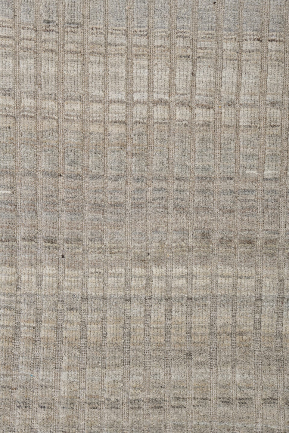 9' x 12' one-of-a-kind handmade vintage Tulu large size rug. Color palette: ivory, taupe, light gray, cream, greige, beige