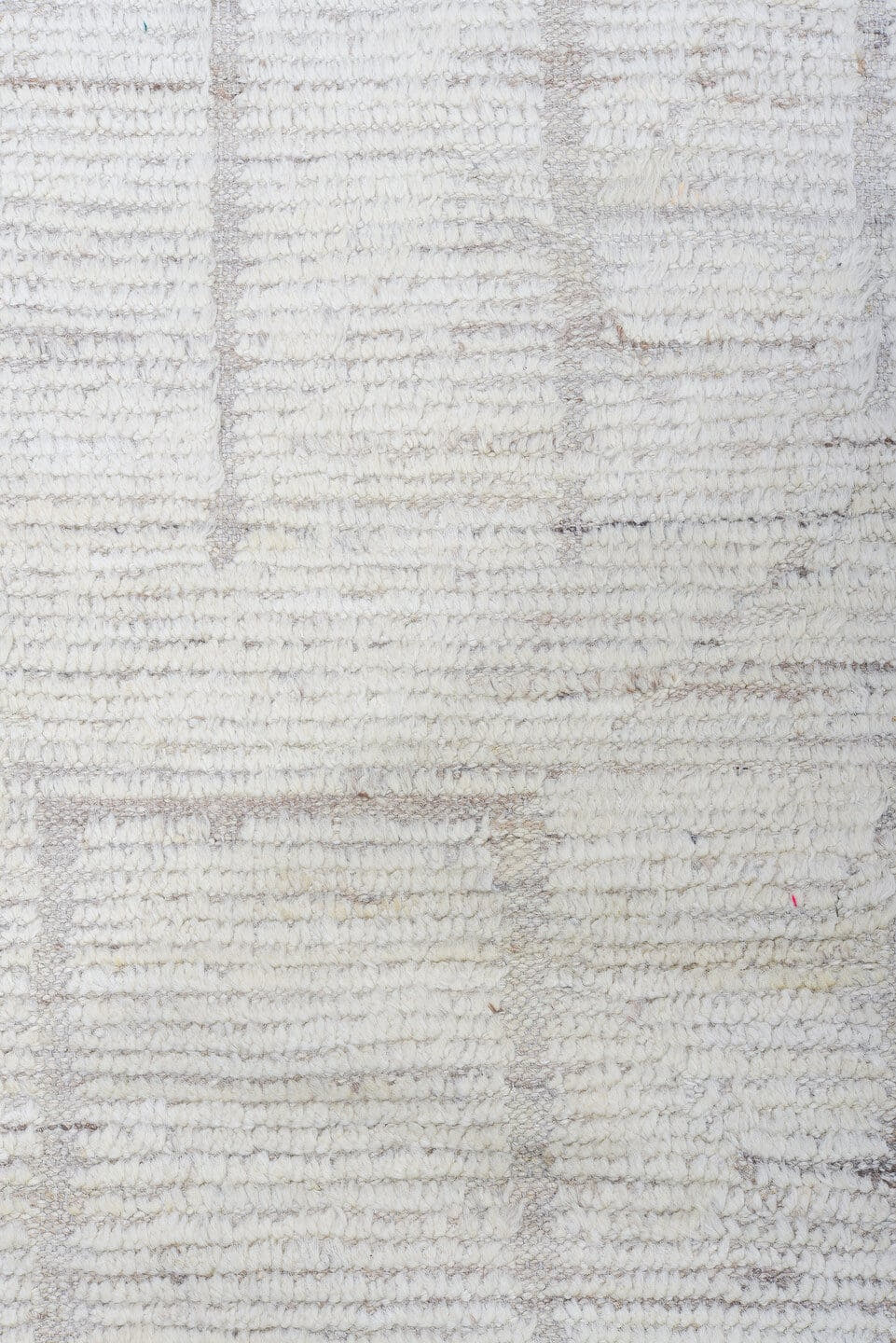 12' x 15' one-of-a-kind handmade vintage Tulu oversize rug. Color palette: ivory, cream, taupe, beige, light gray, gray