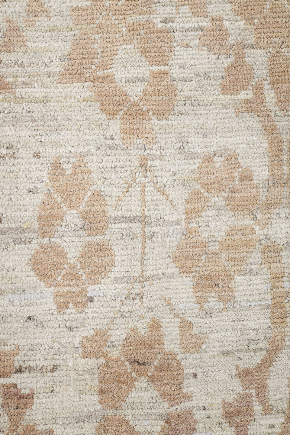 8' x 14' one-of-a-kind handmade vintage Tulu large size rug. Color palette: ivory, beige, taupe, sand, cream, gray
