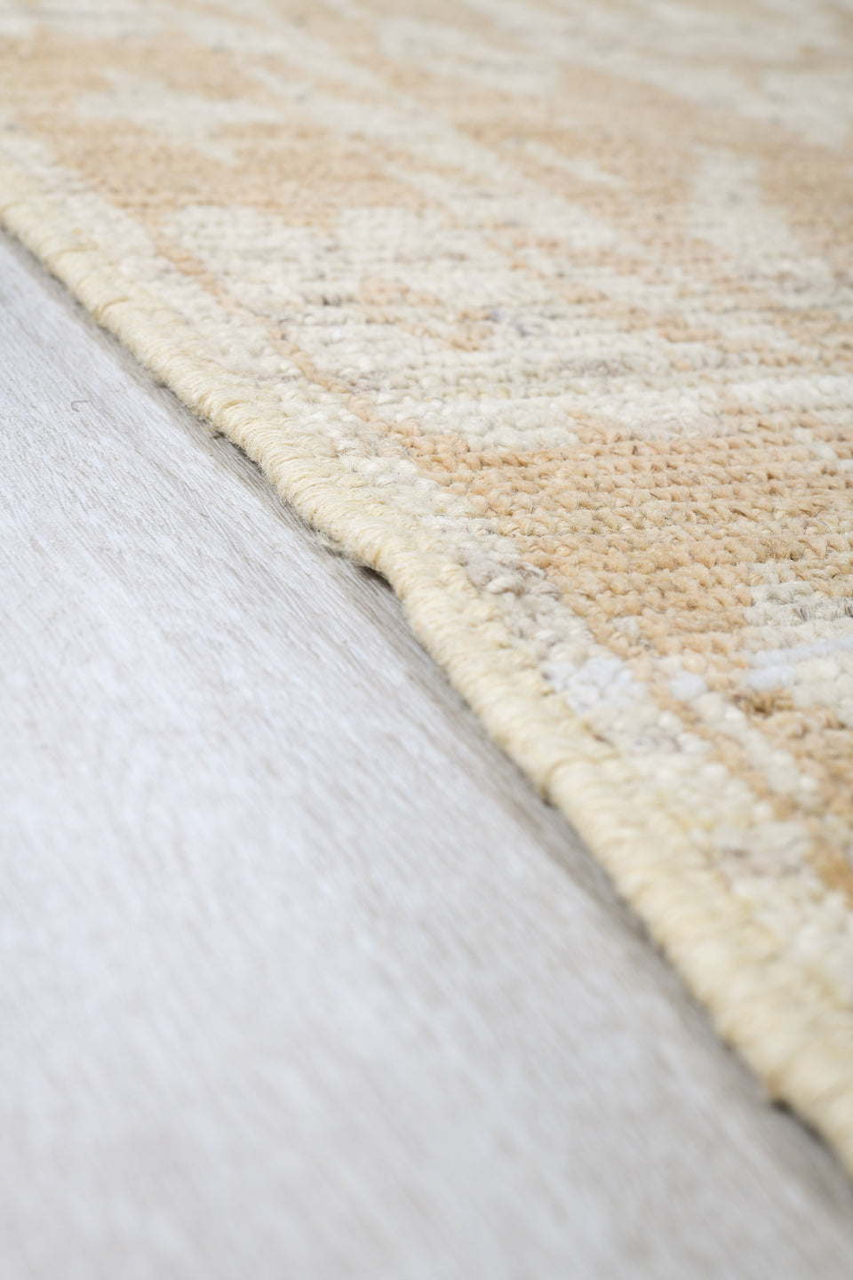 8' x 14' one-of-a-kind handmade vintage Tulu large size rug. Color palette: ivory, beige, taupe, sand, cream, gray