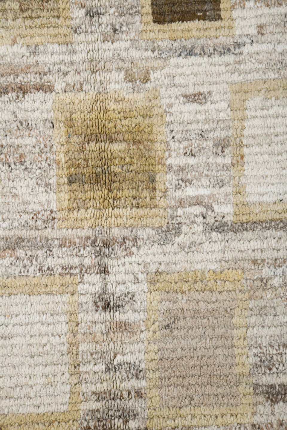 13' x 16' one-of-a-kind handmade vintage Tulu oversize rug. Color palette: ivory, cream, taupe, beige, gray, blush, brown