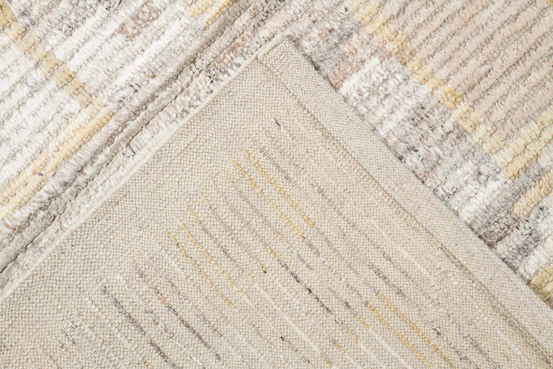 13' x 16' one-of-a-kind handmade vintage Tulu oversize rug. Color palette: ivory, cream, taupe, beige, gray, blush, brown
