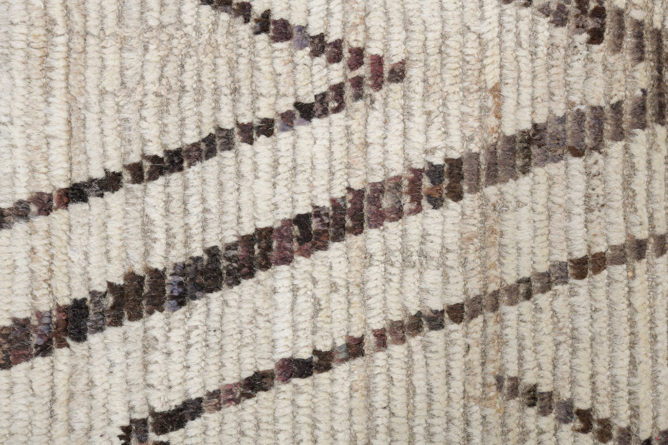10' x 14' one-of-a-kind handmade vintage Tulu large size rug. Color palette: ivory, charcoal, taupe, brown, gray, black