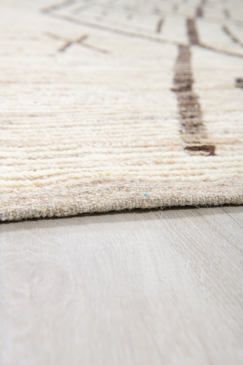 10' x 14' one-of-a-kind handmade vintage Tulu large size rug. Color palette: ivory, charcoal, taupe, brown, gray, black
