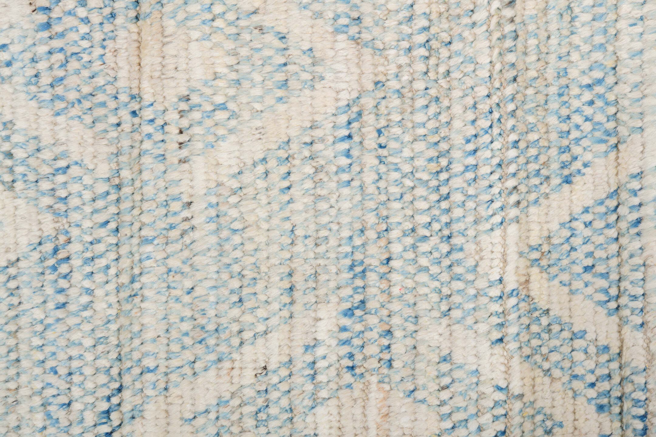 10' x 13' one-of-a-kind handmade vintage Tulu large size rug. Color palette: ivory, pale blue, cream, beige, taupe