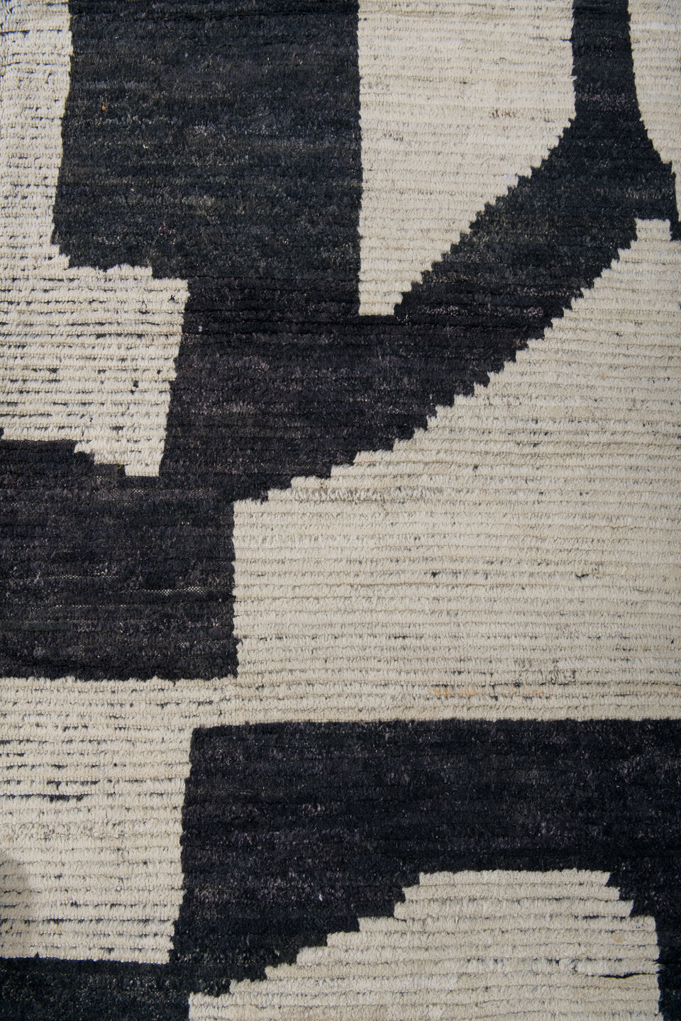 14' x 18' one-of-a-kind handmade vintage Tulu oversize rug. Color palette: black, blue, dark gray, dim gray, gainsboro, gray