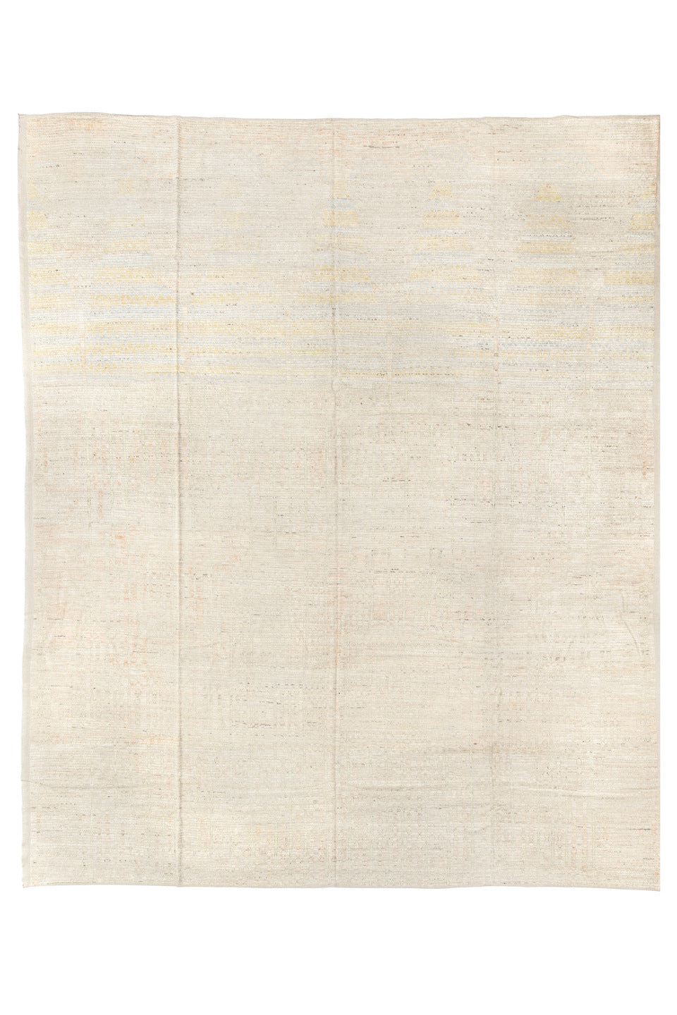 13' x 16' one-of-a-kind handmade vintage Tulu oversize rug. Color palette: antiquewhite, beige, black, blanched almond