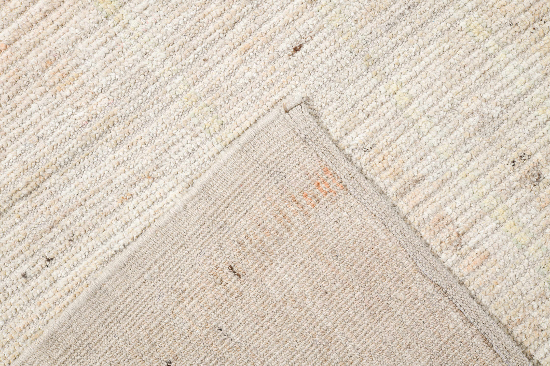 13' x 16' one-of-a-kind handmade vintage Tulu oversize rug. Color palette: ivory, cream, pale gold, beige, taupe, gold, gray