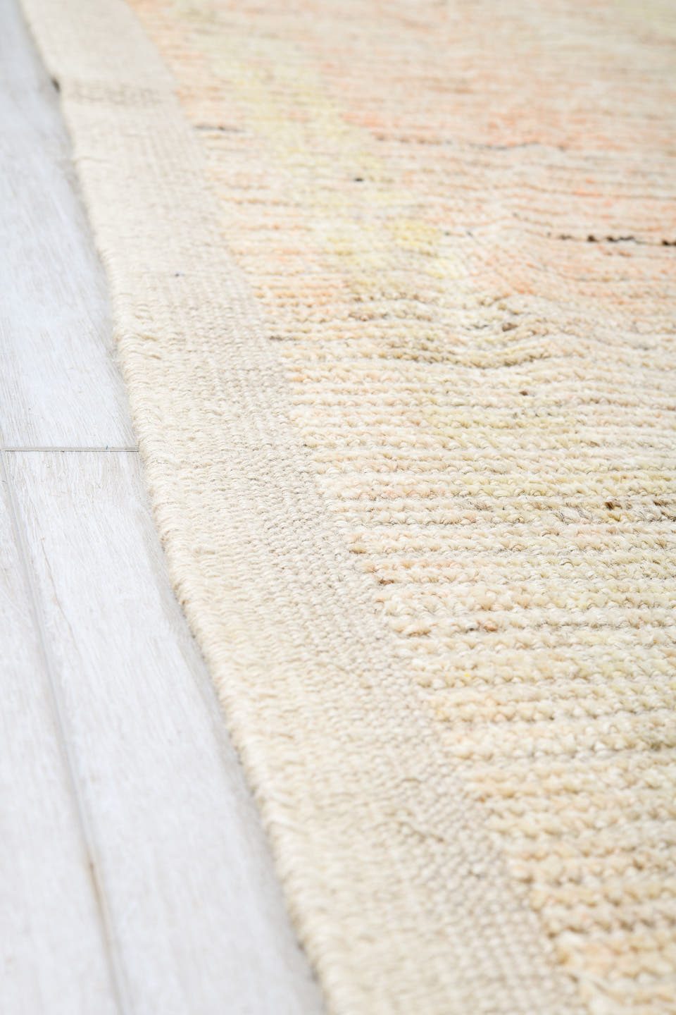 13' x 16' one-of-a-kind handmade vintage Tulu oversize rug. Color palette: ivory, cream, pale gold, beige, taupe, gold, gray