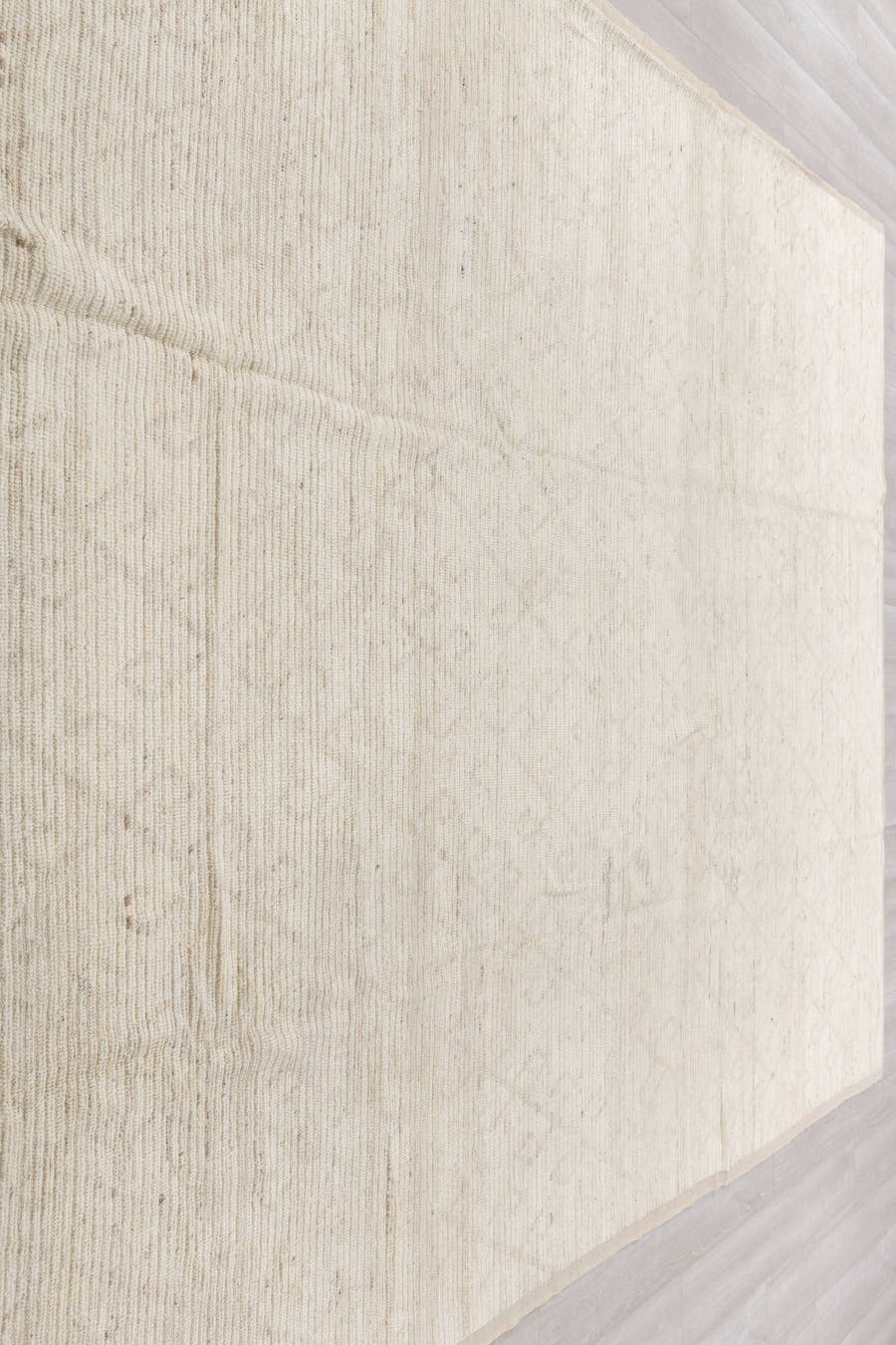 8' x 12' one-of-a-kind handmade vintage Tulu large size rug. Color palette: ivory, cream, beige, taupe, gray
