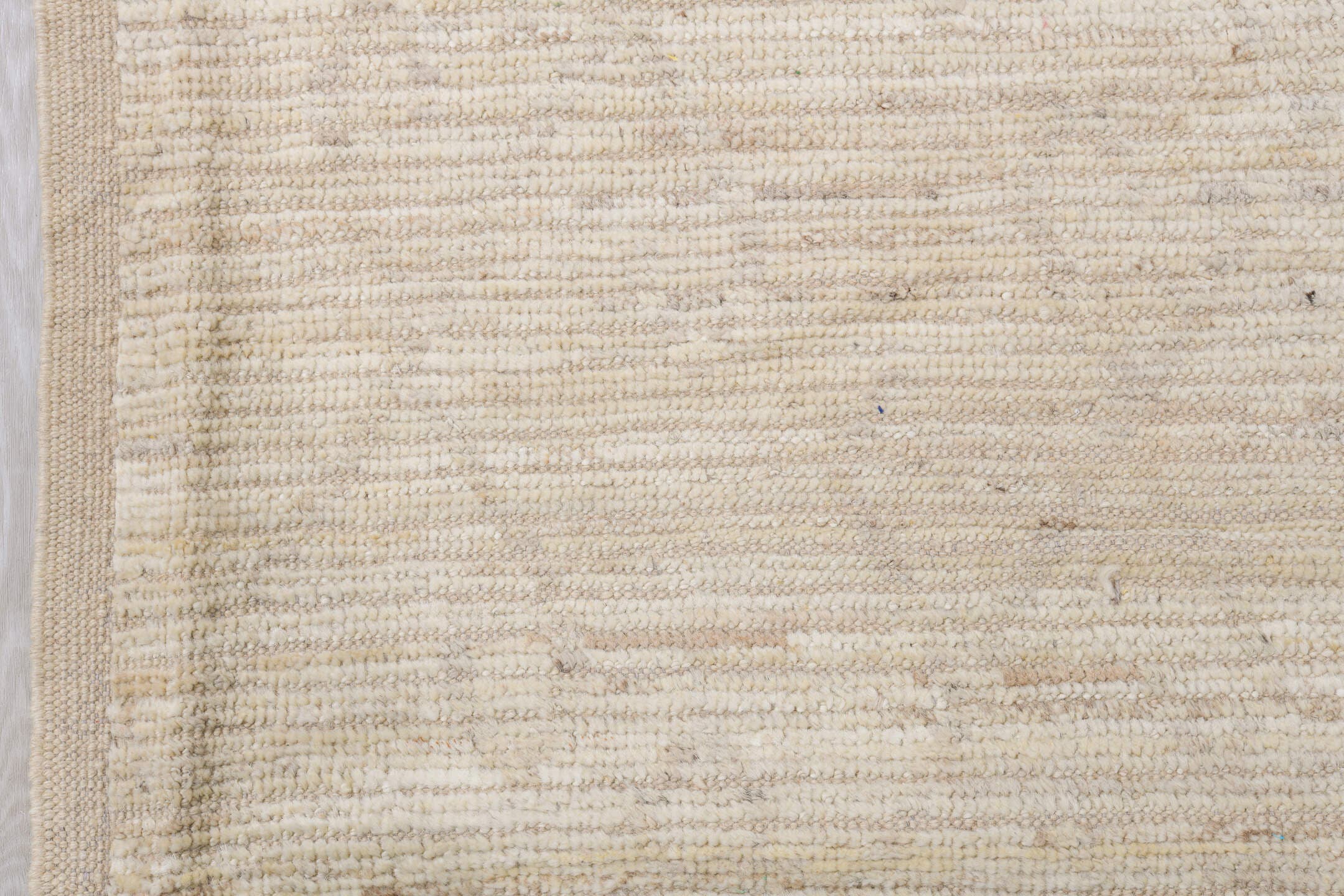 8' x 12' one-of-a-kind handmade vintage Tulu large size rug. Color palette: ivory, cream, beige, taupe, gray