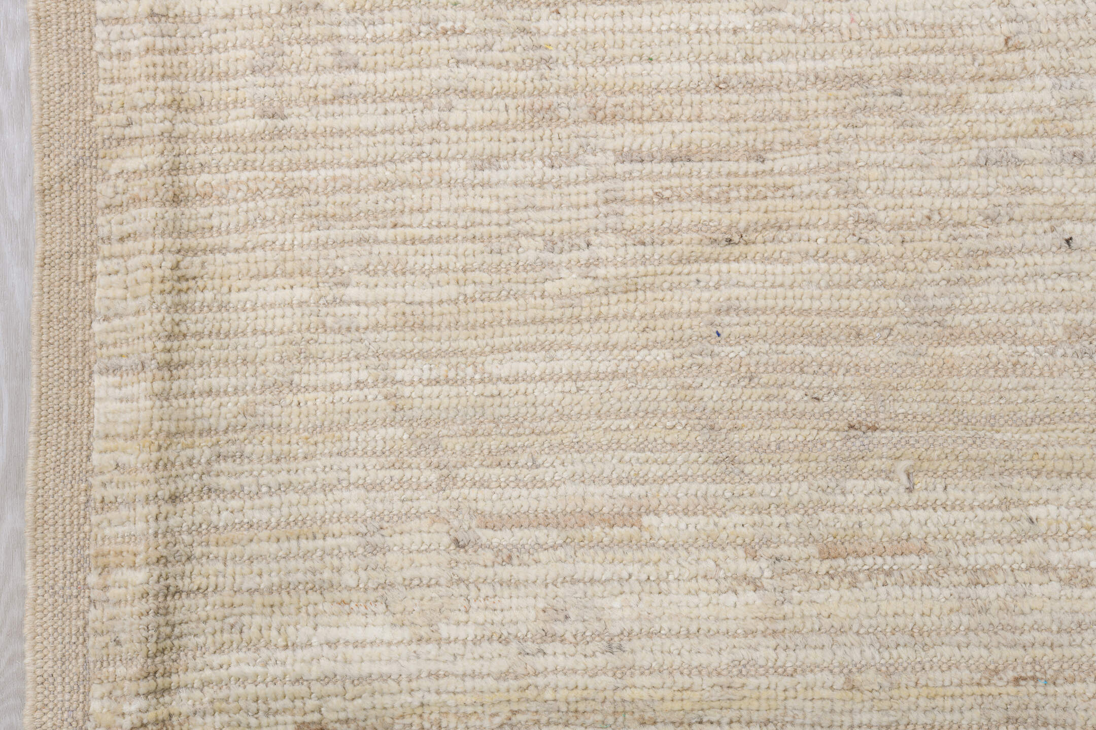 8' x 12' one-of-a-kind handmade vintage Tulu large size rug. Color palette: ivory, cream, beige, taupe, gray
