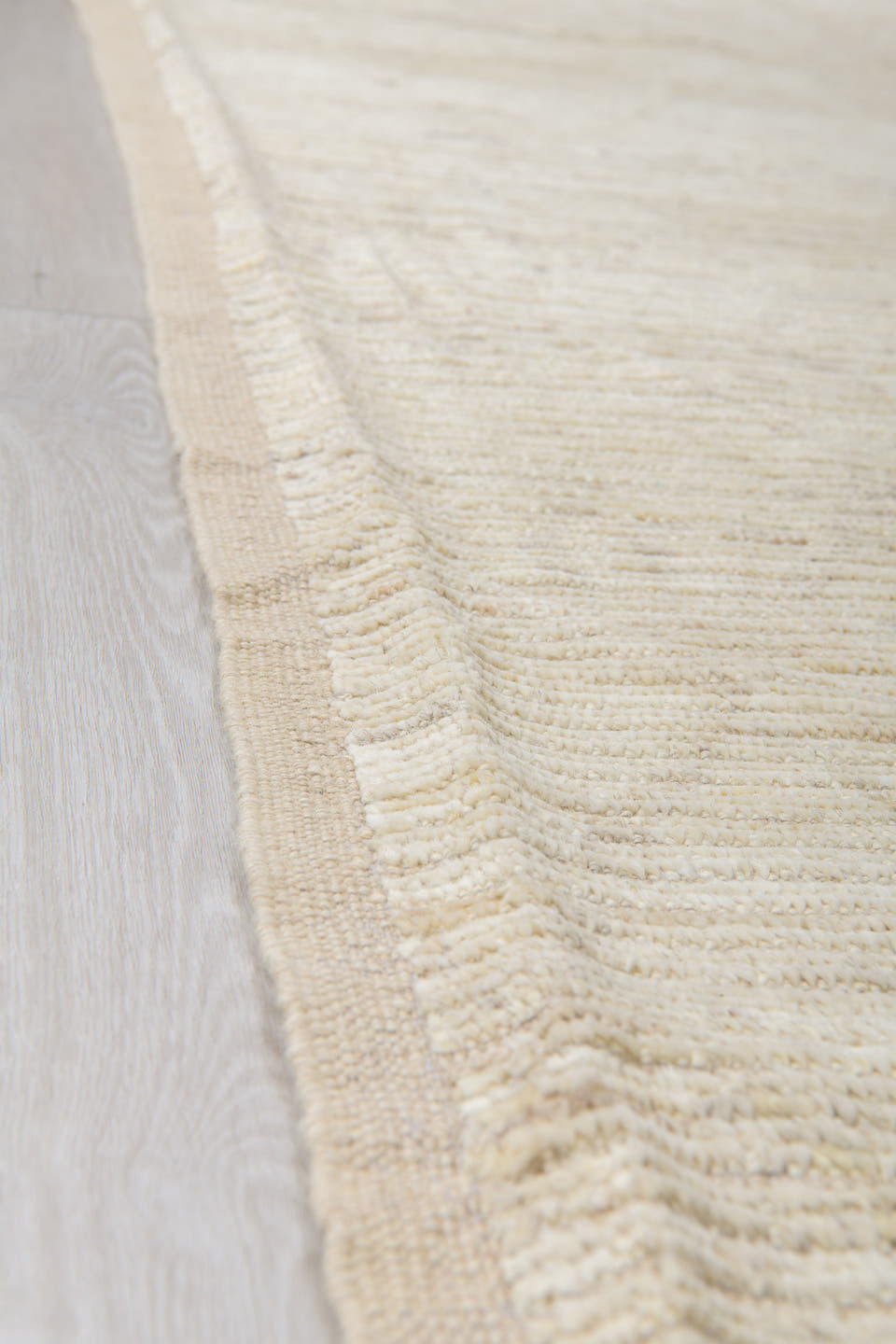 8' x 12' one-of-a-kind handmade vintage Tulu large size rug. Color palette: ivory, cream, beige, taupe, gray