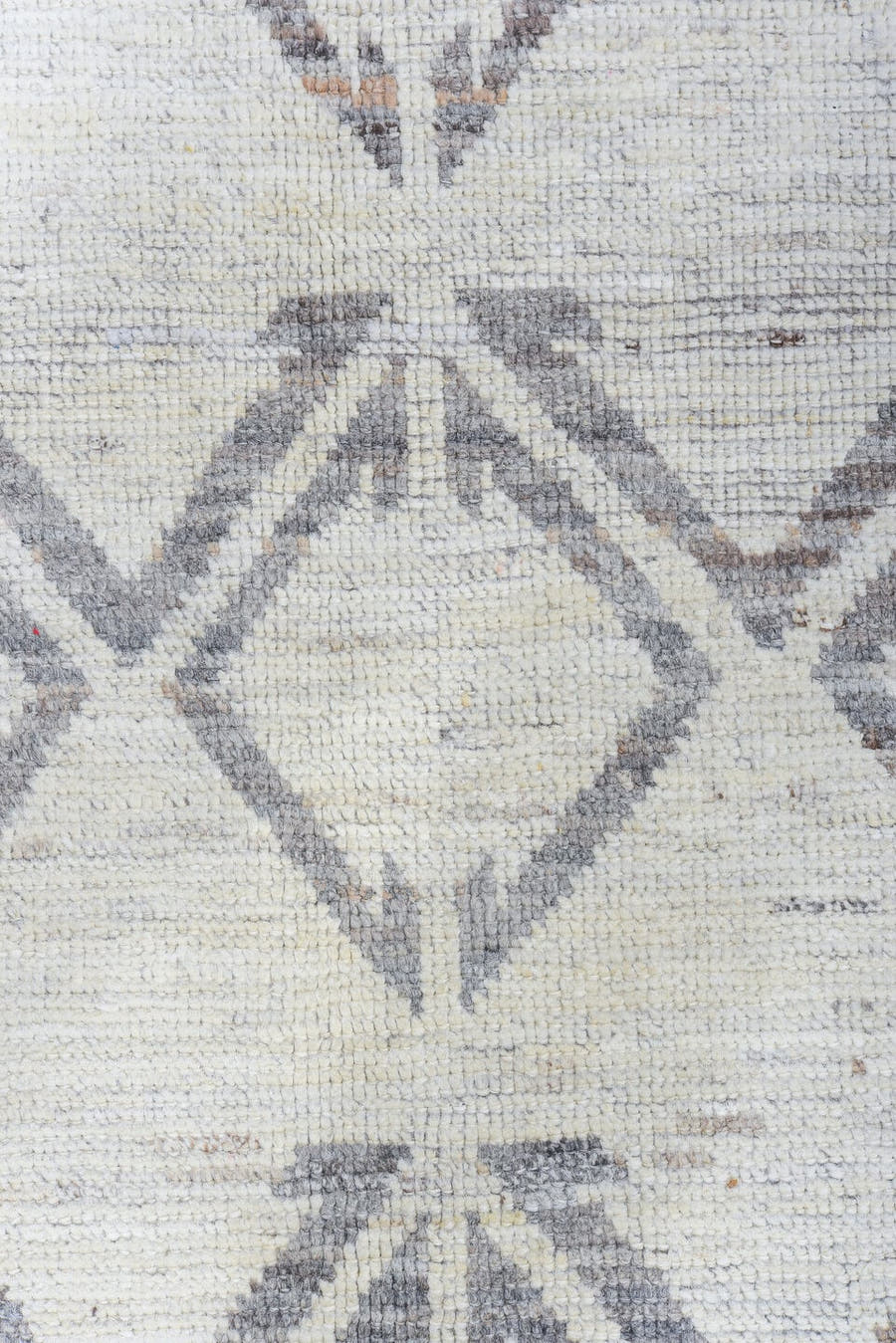 5' x 11' one-of-a-kind handmade vintage Tulu rug. Color palette: ivory, gray, taupe, beige