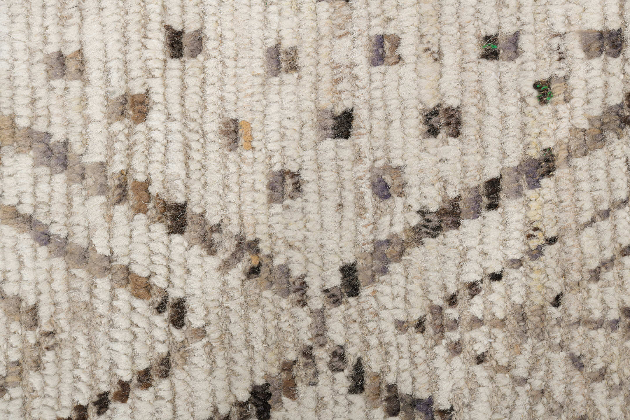 10' x 14' one-of-a-kind handmade vintage Tulu large size rug. Color palette: ivory, taupe, charcoal, cream, beige, gray