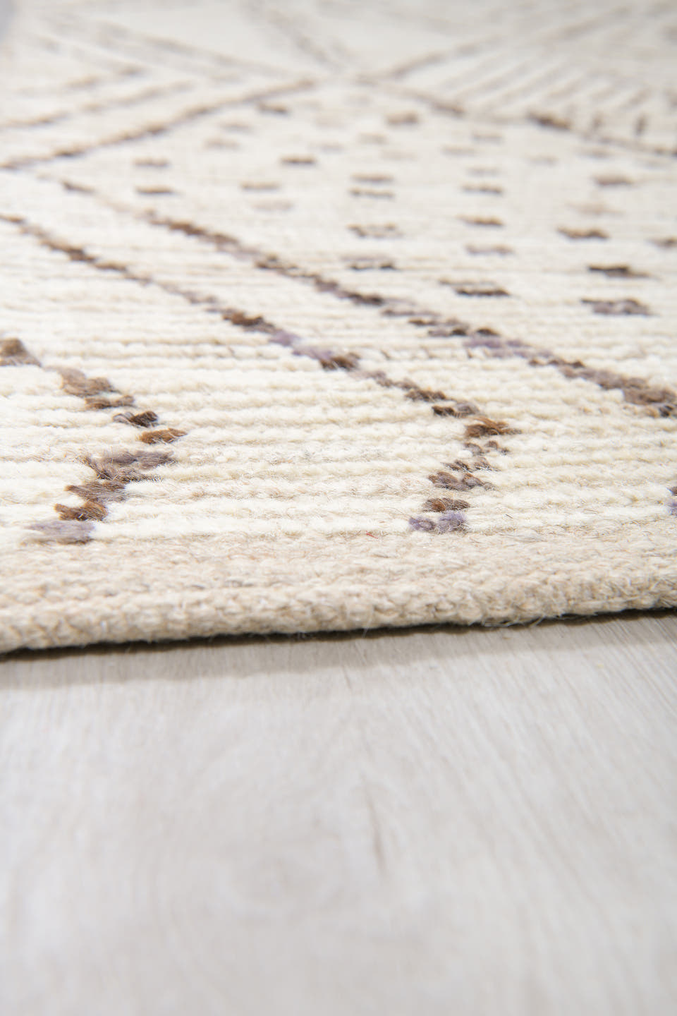10' x 14' one-of-a-kind handmade vintage Tulu large size rug. Color palette: ivory, taupe, charcoal, cream, beige, gray