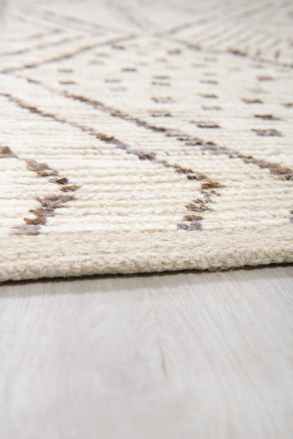 10' x 14' one-of-a-kind handmade vintage Tulu large size rug. Color palette: ivory, taupe, charcoal, cream, beige, gray