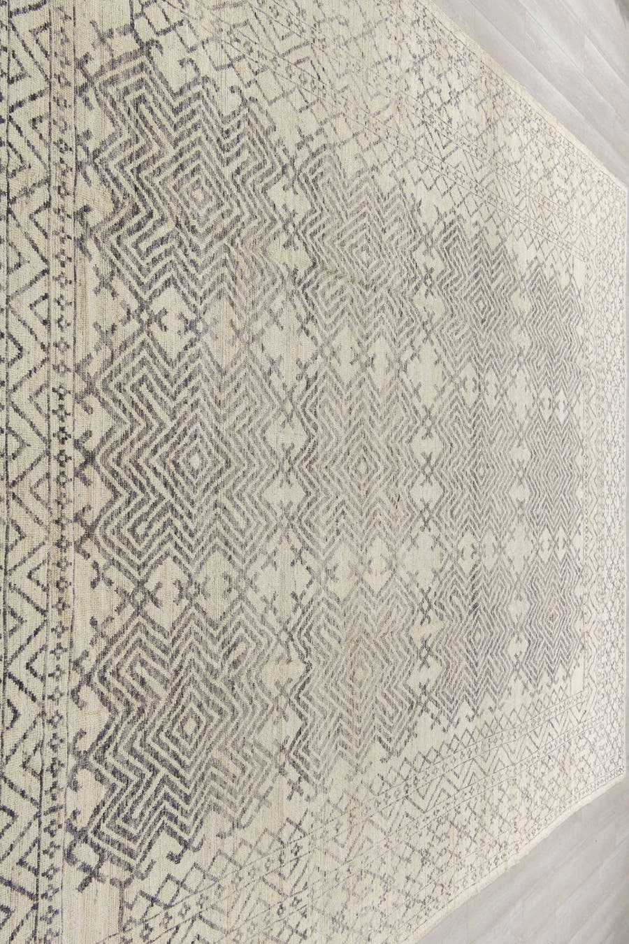 10' x 14' one-of-a-kind handmade vintage Khorassan large size rug. Color palette: ivory, charcoal, taupe, gray, cream, black