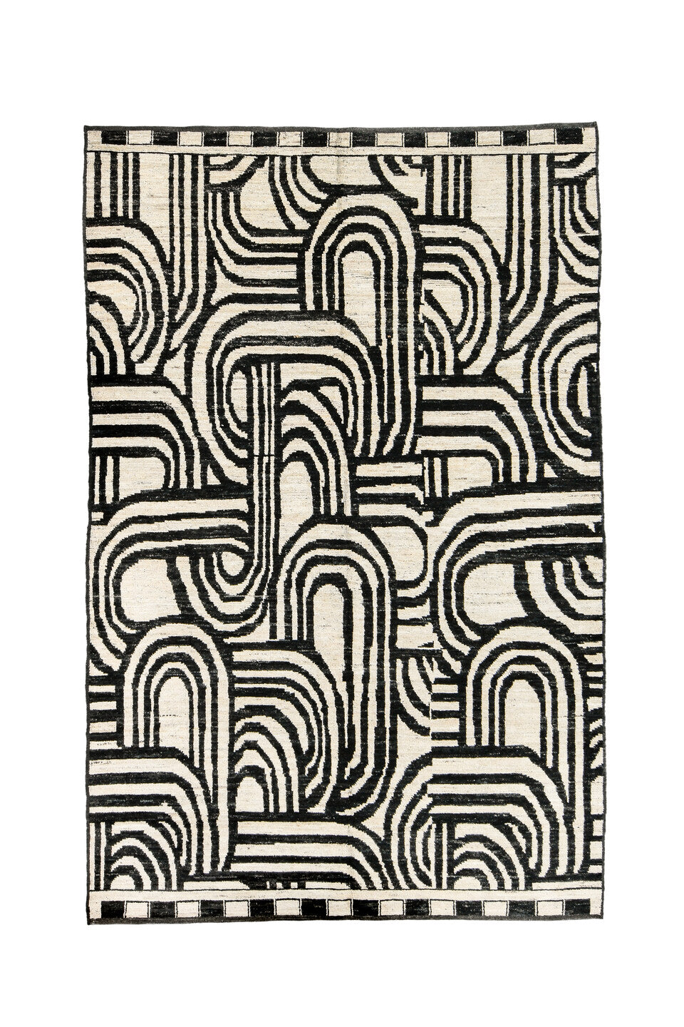 6' x 9' one-of-a-kind handmade vintage Tulu medium size rug. Color palette: black, blue, dim gray, gainsboro, gray