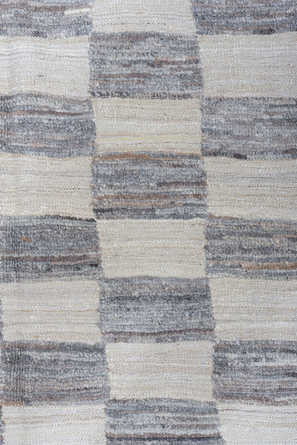 6' x 9' one-of-a-kind handmade vintage Tulu medium size rug. Color palette: dark gray, dim gray, gainsboro, gray, light blue