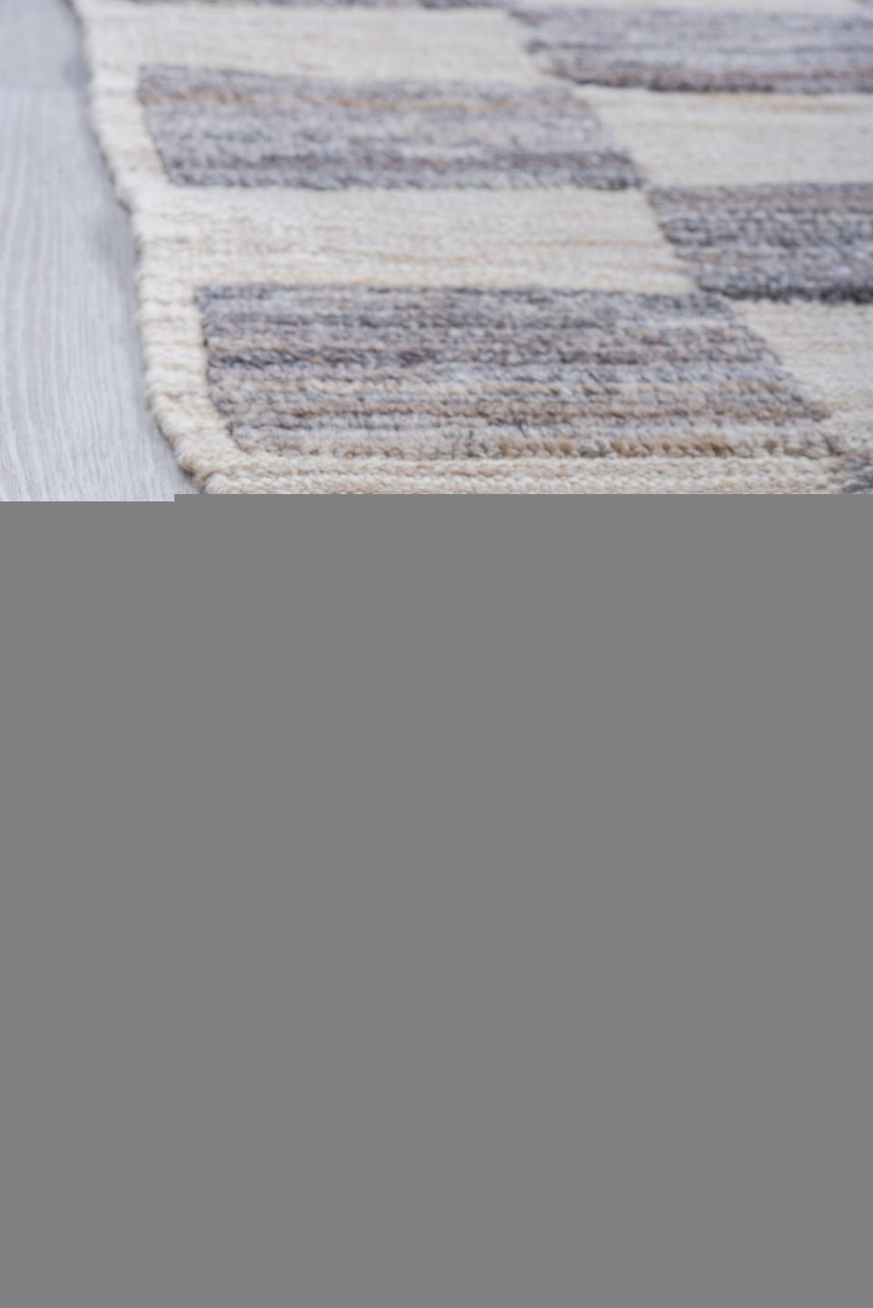6' x 9' one-of-a-kind handmade vintage Tulu medium size rug. Color palette: dark gray, dim gray, gainsboro, gray, light blue