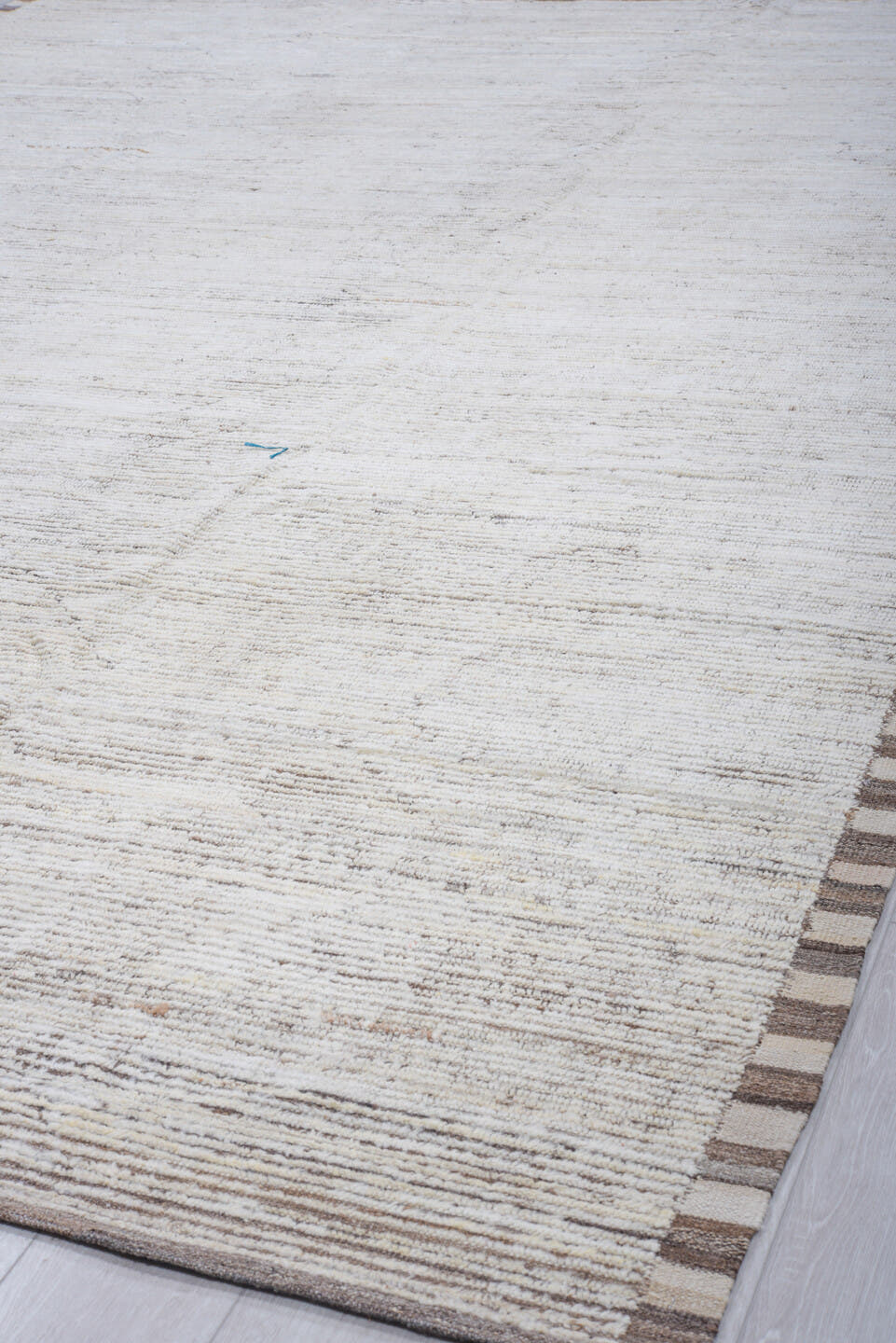 10' x 14' one-of-a-kind handmade vintage Tulu large size rug. Color palette: ivory, taupe, brown, gray, beige