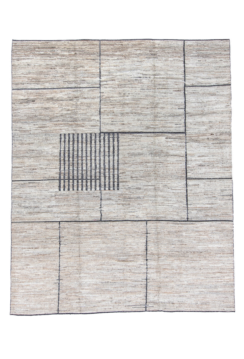 9' x 11' one-of-a-kind handmade vintage Tulu large size rug. Color palette: blue, dark gray, gainsboro, gray, light blue