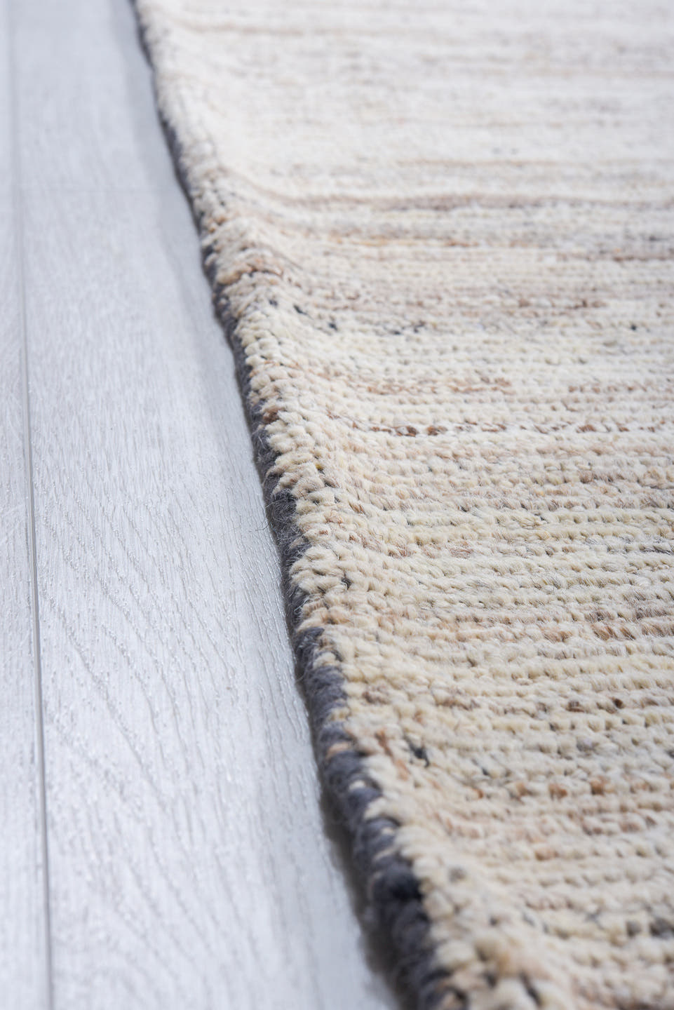 9' x 11' one-of-a-kind handmade vintage Tulu large size rug. Color palette: ivory, taupe, charcoal, cream, beige, gray