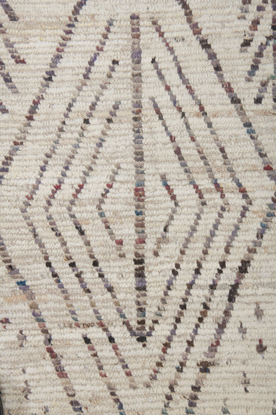 9' x 14' one-of-a-kind handmade vintage Tulu large size rug. Color palette: ivory, charcoal, taupe, cream, gray, black