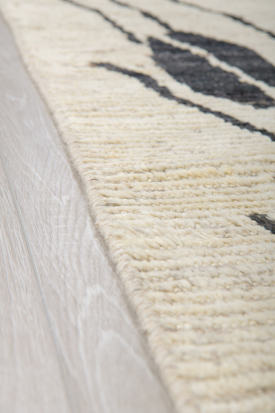 8' x 10' one-of-a-kind handmade vintage Tulu large size rug. Color palette: ivory, charcoal, cream, gray, black