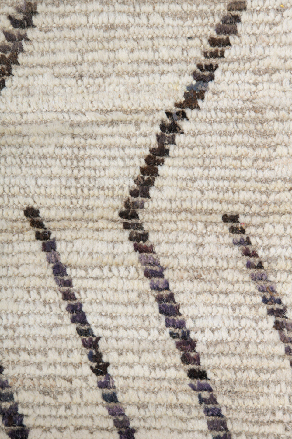 10' x 13' one-of-a-kind handmade vintage Tulu large size rug. Color palette: ivory, charcoal, cream, taupe, black, gray