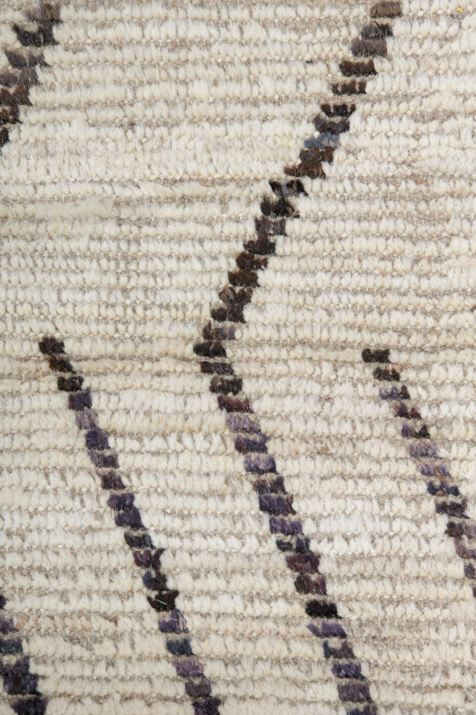 10' x 13' one-of-a-kind handmade vintage Tulu large size rug. Color palette: ivory, charcoal, cream, taupe, black, gray