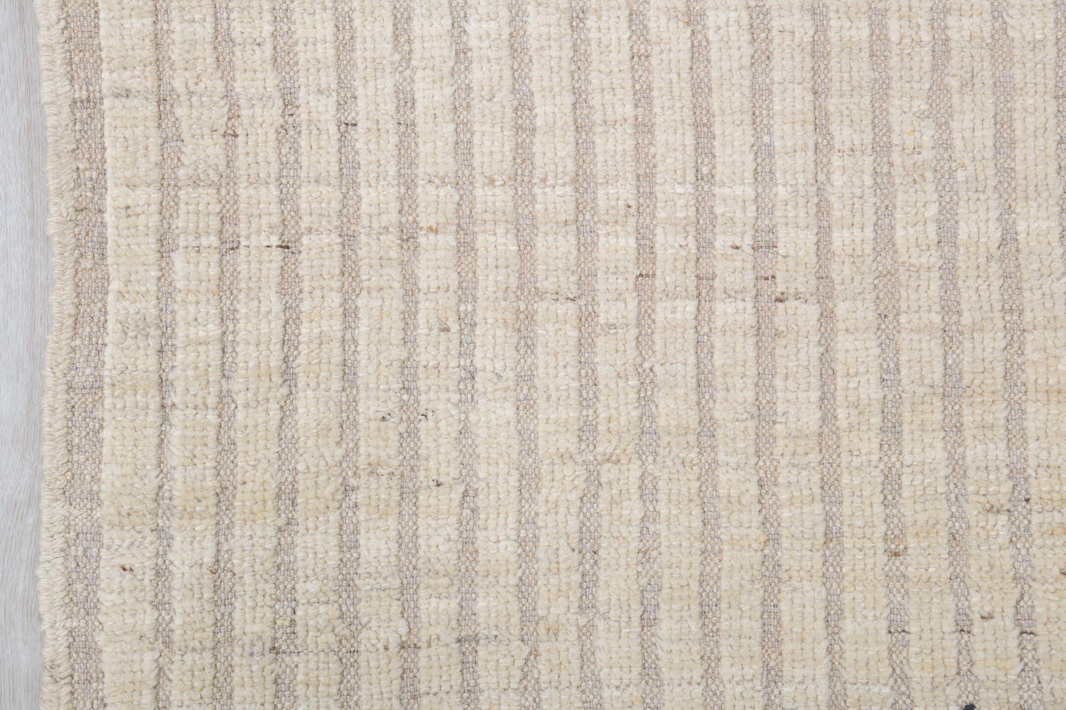 7' x 11' one-of-a-kind handmade vintage Tulu large size rug. Color palette: ivory, cream, beige, taupe, gray