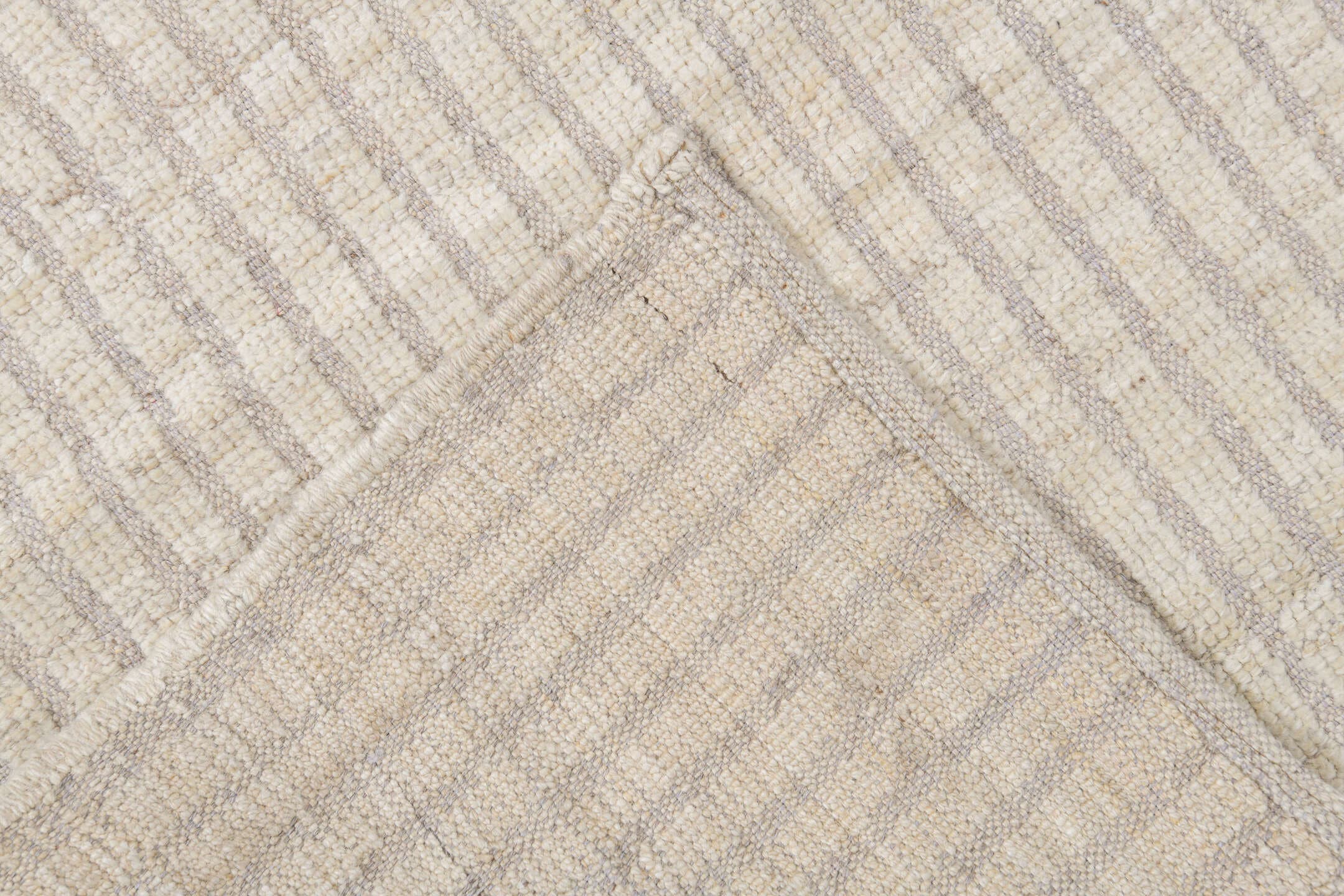 7' x 11' one-of-a-kind handmade vintage Tulu large size rug. Color palette: ivory, cream, beige, taupe, gray