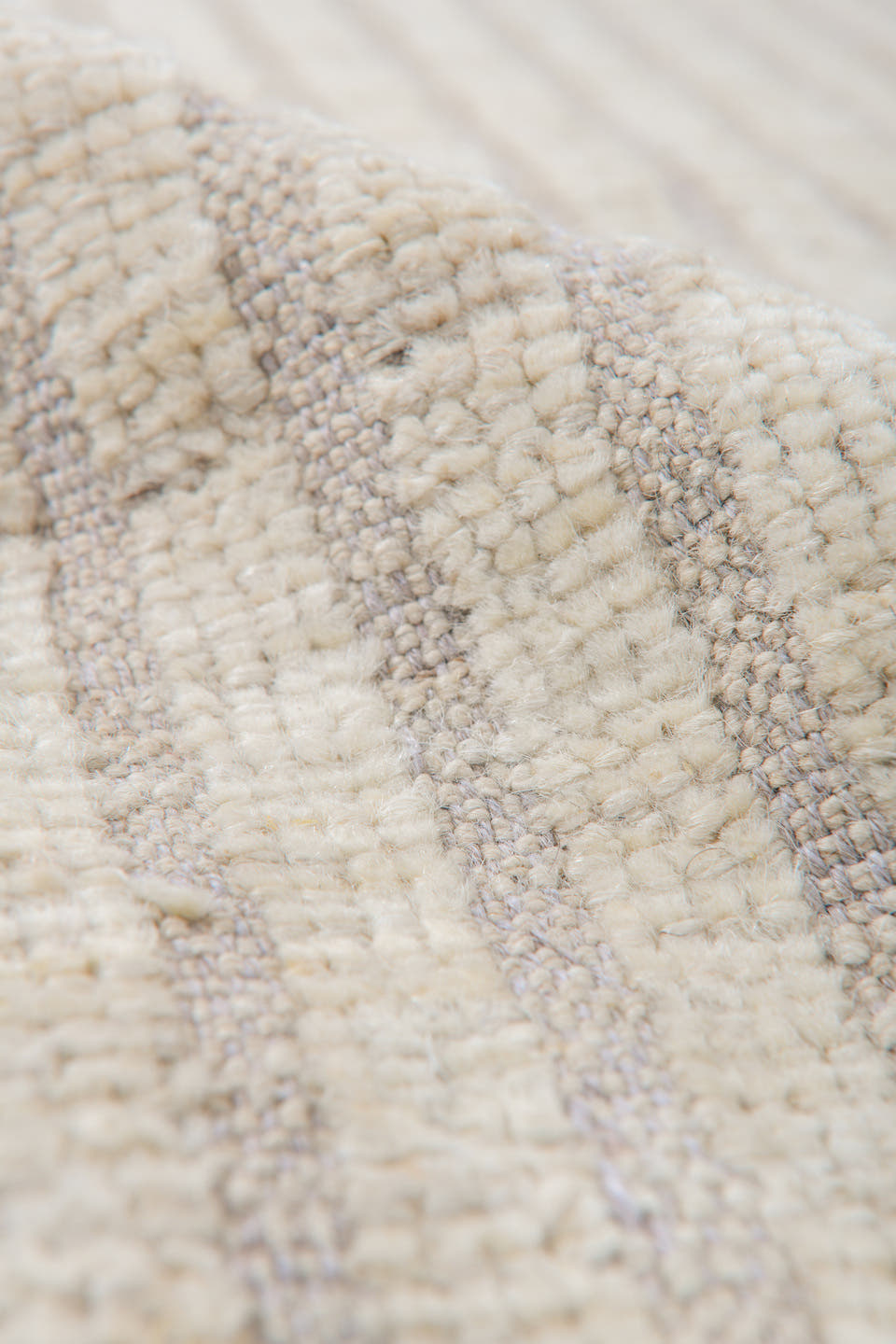 7' x 11' one-of-a-kind handmade vintage Tulu large size rug. Color palette: ivory, cream, beige, taupe, gray