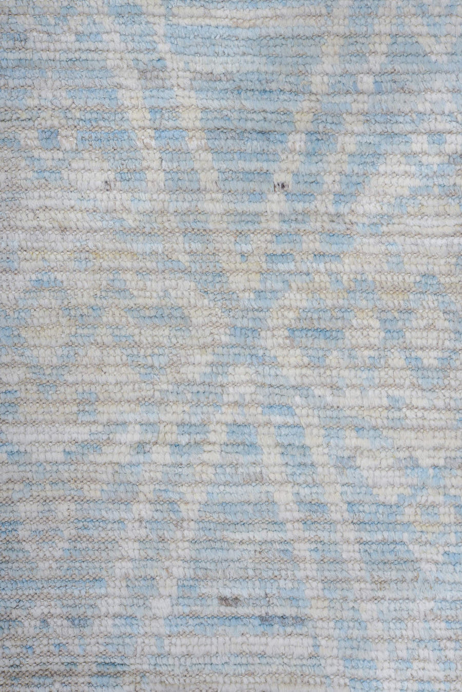 10' x 10' one-of-a-kind handmade vintage Tulu large size rug. Color palette: ivory, pale blue, cream, light gray, light blue
