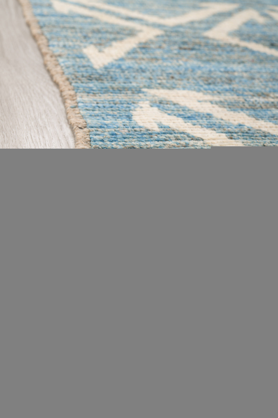 6' x 9' one-of-a-kind handmade vintage Tulu medium size rug. Color palette: black, blue, brown, charcoal, dim gray, gray