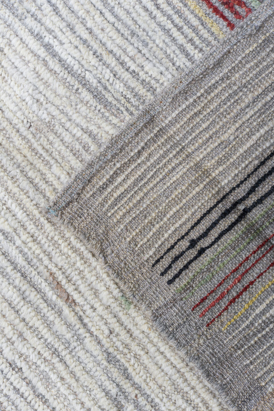 10' x 14' one-of-a-kind handmade vintage Tulu oversize rug. Color palette: ivory, rust, sage, charcoal, taupe, terracotta