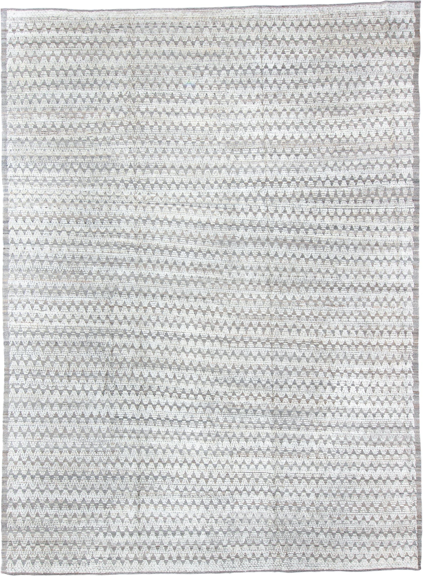 10' x 14' one-of-a-kind handmade vintage Tulu large size rug. Color palette: ivory, gray, taupe, cream, beige